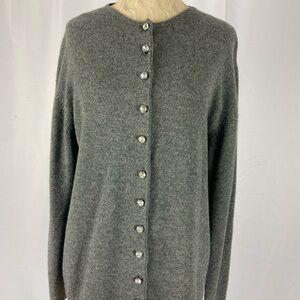 Saks Fifth Avenue Gray Button-Up Vintage Casshmete Cardigan